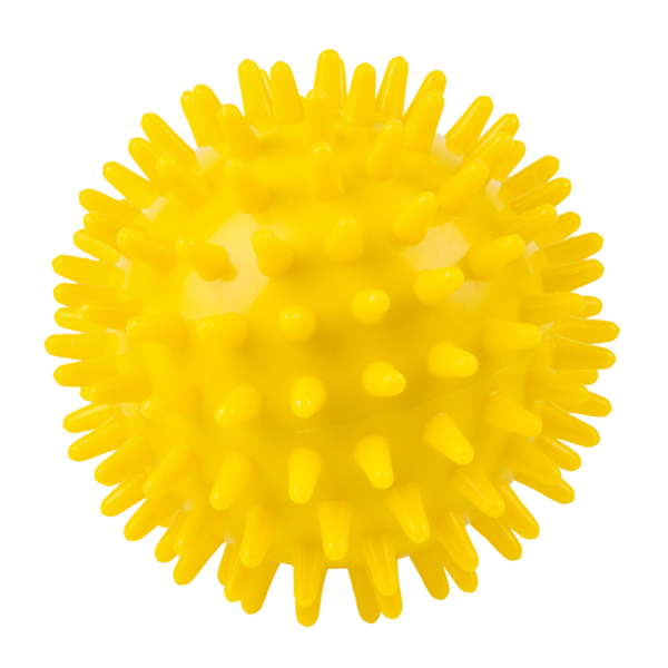 Żółta piłka rehabilitacyjna SPIKY-7, rozmiar 7 cm z kolcami